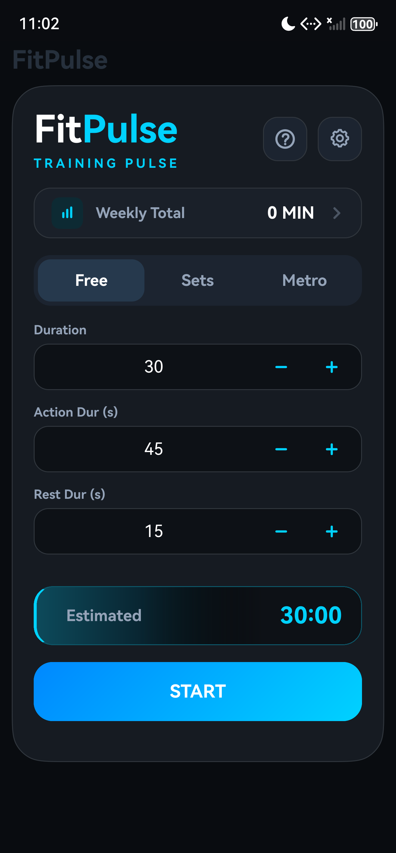 TrainCue free timer setup